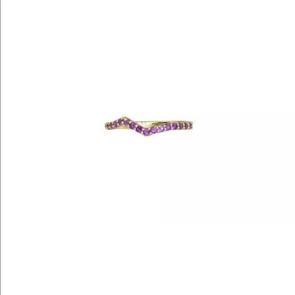 Natural 🌈 Color Sapphire Wavy 14K Stackable Rings - Picture 4 of 8